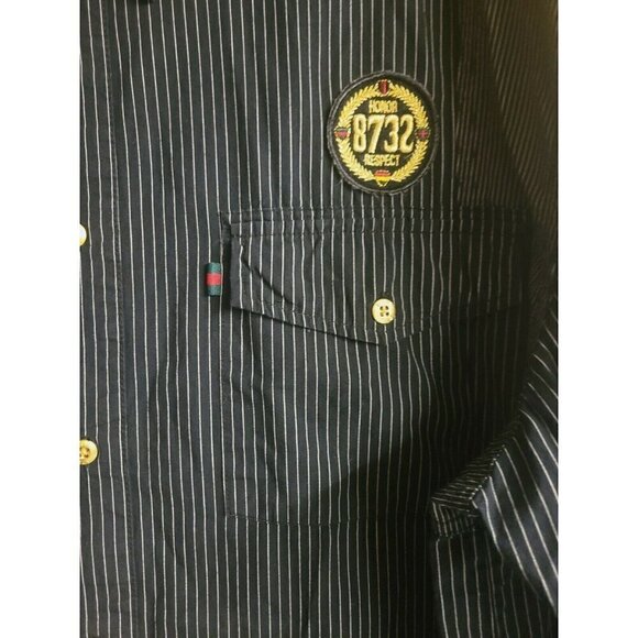 Eight 732 2XL Long Sleeve Button Down Shirt - Black/White - Picture 7 of 7